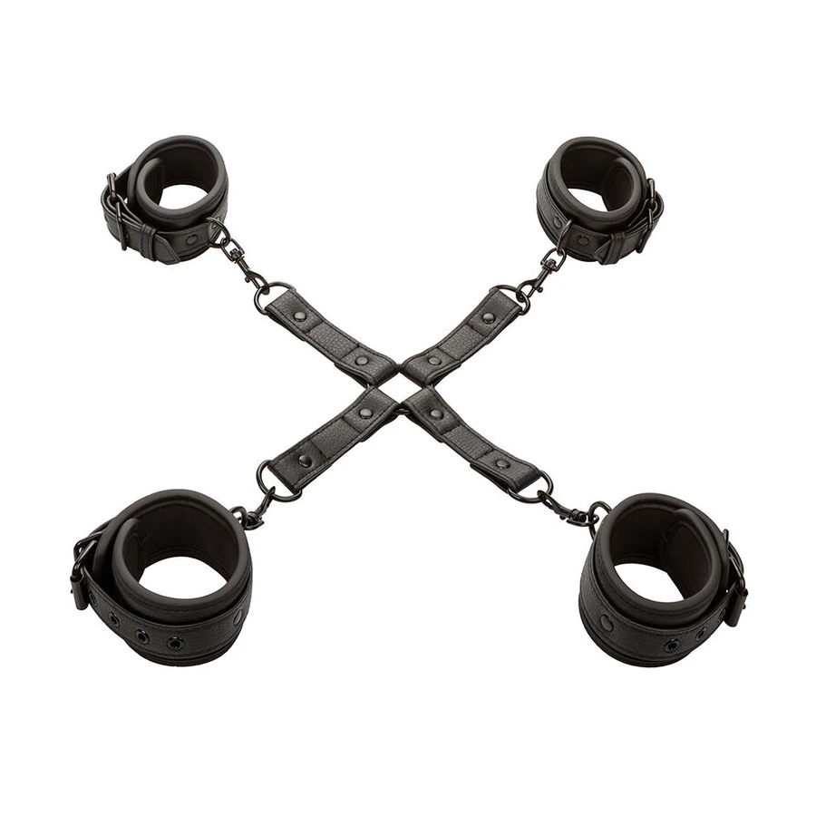 CALEXOTICS - NOCTURNAL CONNETTORE HOG TIE CUERO REGOLABILE NERO